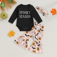 Halloween Letter Print Flare Baby Set