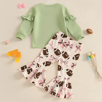 Game Day Football Bow Flared Pants Toddler Set