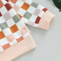 Long Sleeve Fall Checkerboard Baby Set