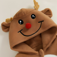 Reindeer Zipper Hooded Baby Jumpsuit Costume