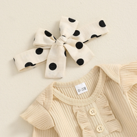 Long Sleeve Polka Dot Ruffled Baby Set