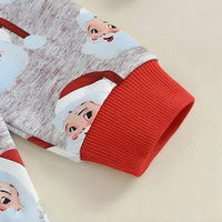 Cartoon Santa Print Shirt & Pants Baby Set