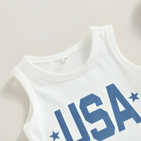 Sleeveless USA Themed Baby Set