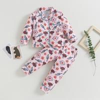 Long Sleeve Pink Cow Print Button-Down Pajamas