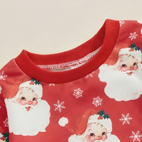 Santa Claus & Snow Pattern Sweatshirt Jumpsuit