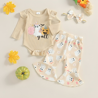 Cute Ghost Halloween Print Flare Set