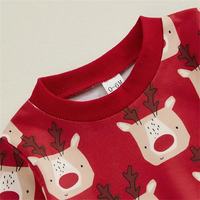 Long Sleeve Christmas Reindeer Pattern Baby Set