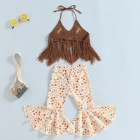 Hem Knit Boho Flared Pants Baby Set