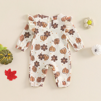 Long Sleeve Floral Pumpkin Baby Jumpsuit