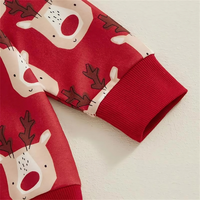 Long Sleeve Christmas Reindeer Pattern Baby Set