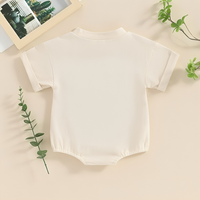 Short Sleeve Moody Cow Embroidered Baby Bodysuit