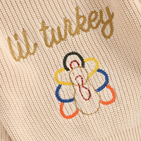 Handcrafted "Lil Turkey" Knitted Baby Pullover Sweater