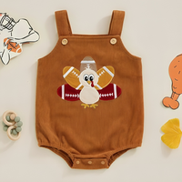 Sleeveless Thanksgiving Football Baby Romper