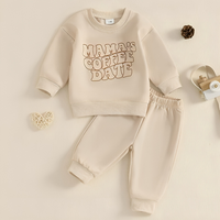 "Mama's Coffee Date" Solid Color Baby Set