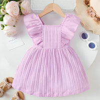 Purple Flutter Fabric Sleeveless Summer Dress