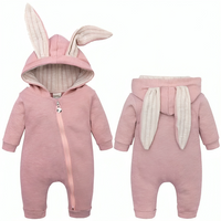 Bunny Hooded Baby Cotton Jumpsuit