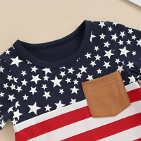 Short Sleeve Stars and Stripes Baby Set