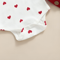 Valentine's Day Red Suspender Skirt Baby Set