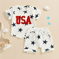 Short Sleeve USA Stars Cotton Baby Set