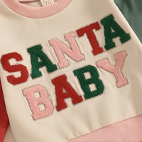 Colorful Santa Baby Printed Long Sleeve Set