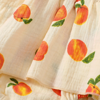 Sweet Peach Floral Cotton Print Dress