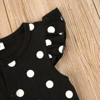 Black Polka Dot Print Baby Jumpsuit