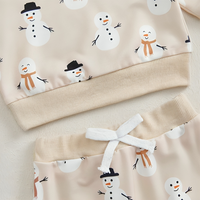 Long Sleeve Snowman Christmas Baby Set