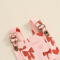 Valentine's Day Suspender Baby Romper