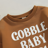 Brown Thanksgiving Printed Bodysuit Top