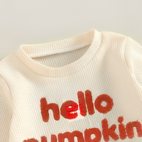 Hello Pumpkin Embroidered Baby Set