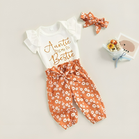 Auntie Bestie Daisy Print Baby Set