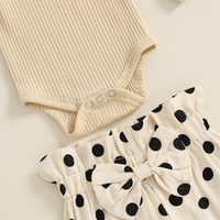 Long Sleeve Polka Dot Ruffled Baby Set