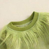 Grinch Style Fur Sweatshirt Set