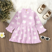 Long Sleeve Floral Ruffled Baby Sweater Dress