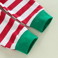 "My 1st Christmas" Elf Striped Cotton Baby Set