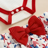 Flying Sleeve Happy 4th of July Baby Set