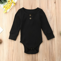 Versatile Solid Color Long Sleeve Cotton Romper