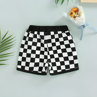 Black Plaid Checkered Elastic Baby Shorts