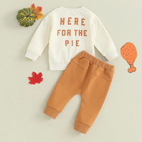 "Here For The Pie" Print Sweatshirt Set