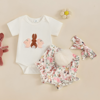 Sleeveless Cute Bunny Shorts Baby Set