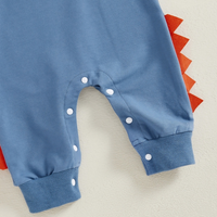 Long Sleeve Dino Hooded Baby Jumpsuit