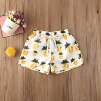 Pineapple Print Beach Shorts