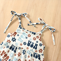 USA Floral Straps Baby Romper