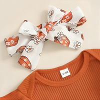 Pumpkin Patch Ribbed Princess Romper Set