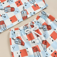 Short Sleeve Checked Popsicles Baby Set