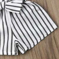 Sleeveless Bow Striped Baby Romper