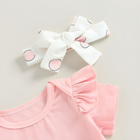 Long Sleeve Pink Bunny Polka Dot Baby Set