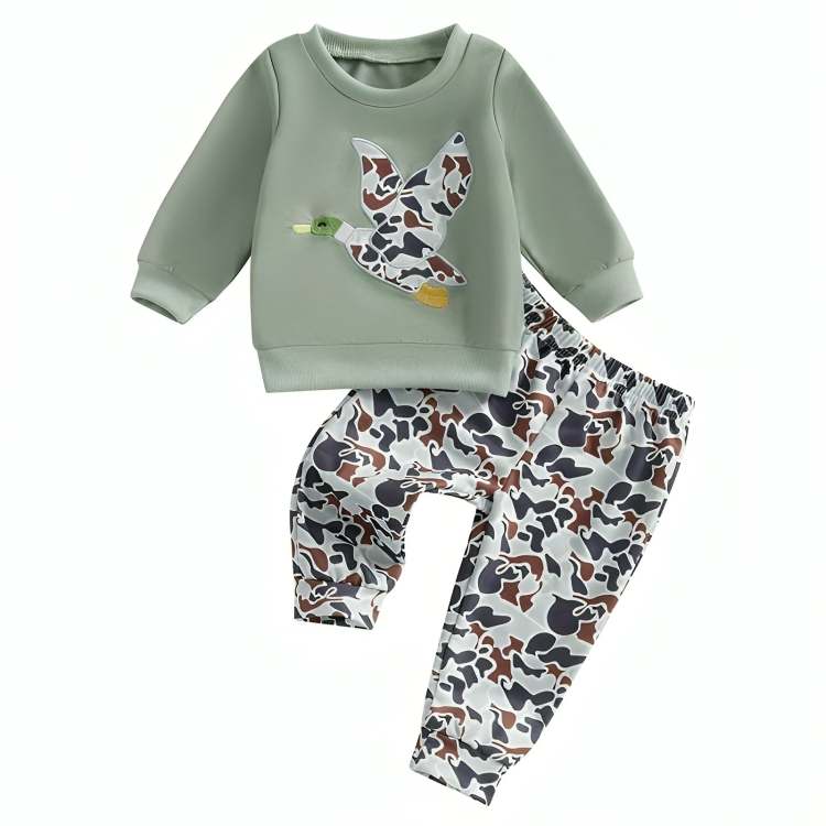 Long Sleeve Duck Camo Baby Set