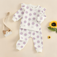 Long Sleeve Floral Pattern Toddler Set