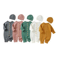 Solid Knitted Sweater Baby Romper Bodysuit